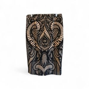 ECI Black and Tan Geometric Skirt